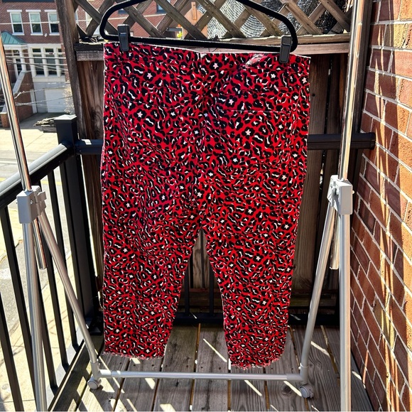 Eloquii Red Animal Print Crop Jeanz 18 - Picture 2 of 7